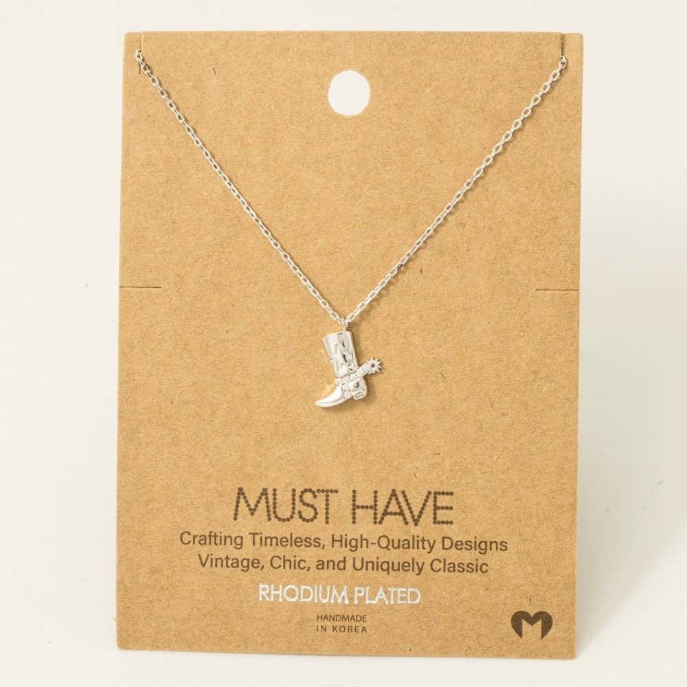 Cowboy Boots Pendant Necklace