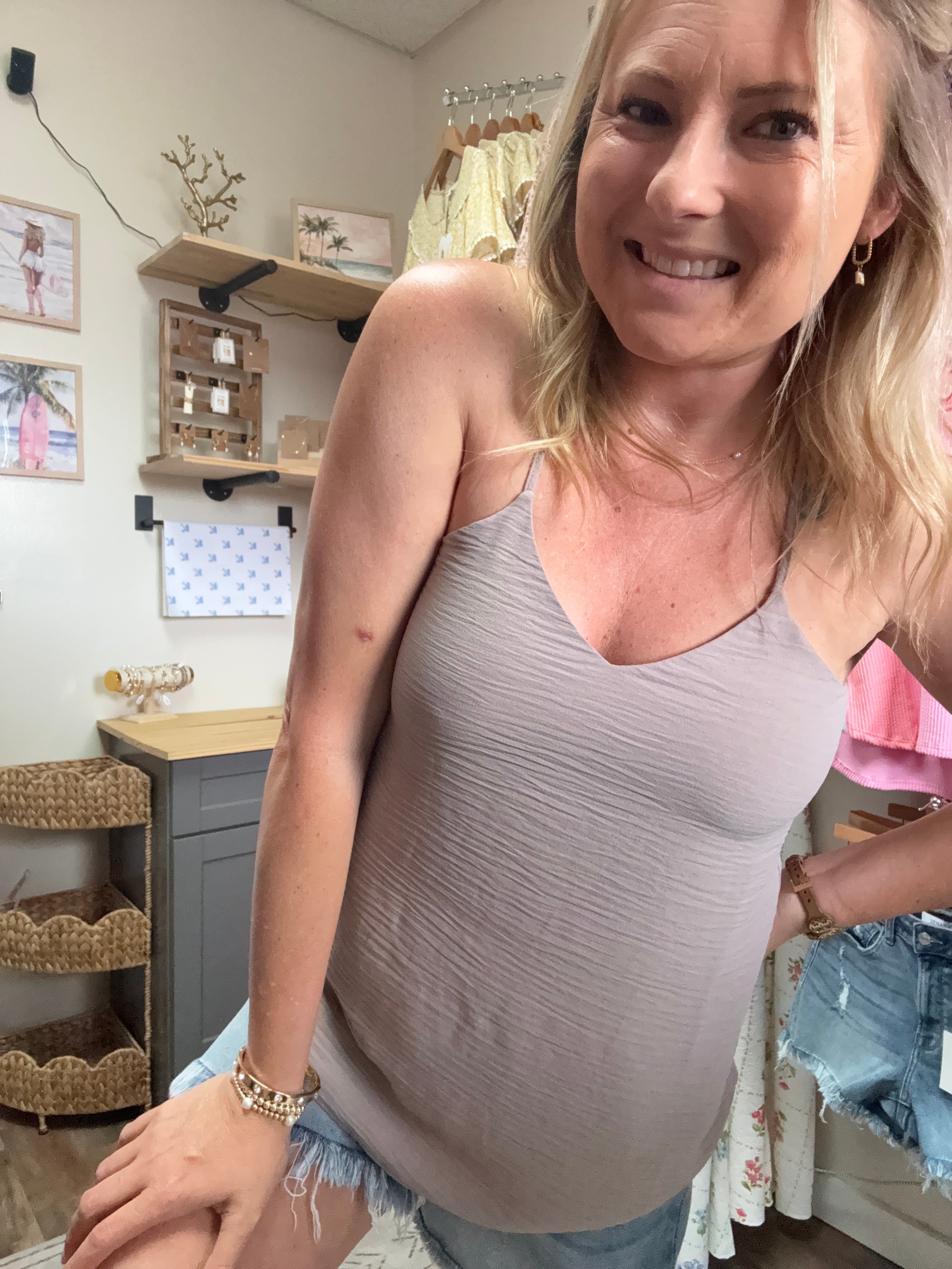 ADJUSTABLE STRAP V-NECK CAMI TOP