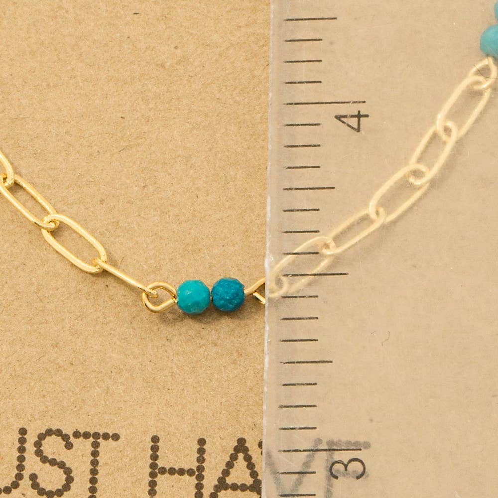 Dainty Chain Link Bead Station Necklace