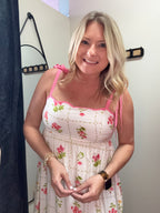 FLORAL PATTERN SCALLOPED DRESS