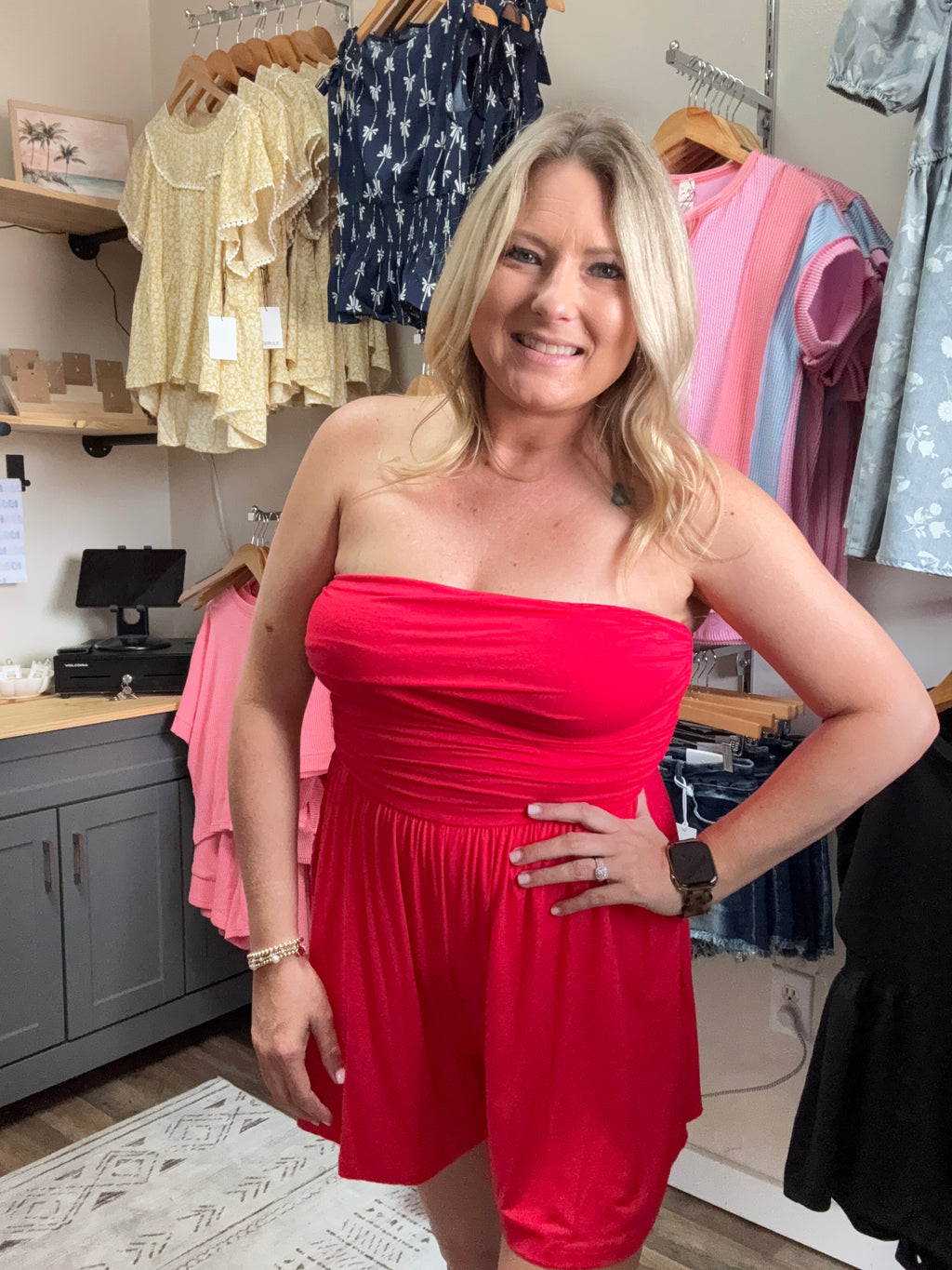 DOUBLE LAYERED STRAPLESS TUBE TOP ROMPER