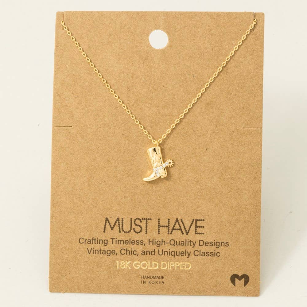 Cowboy Boots Pendant Necklace