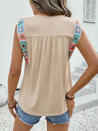 Boho Embroidered Strap Sleeveless Tank Top