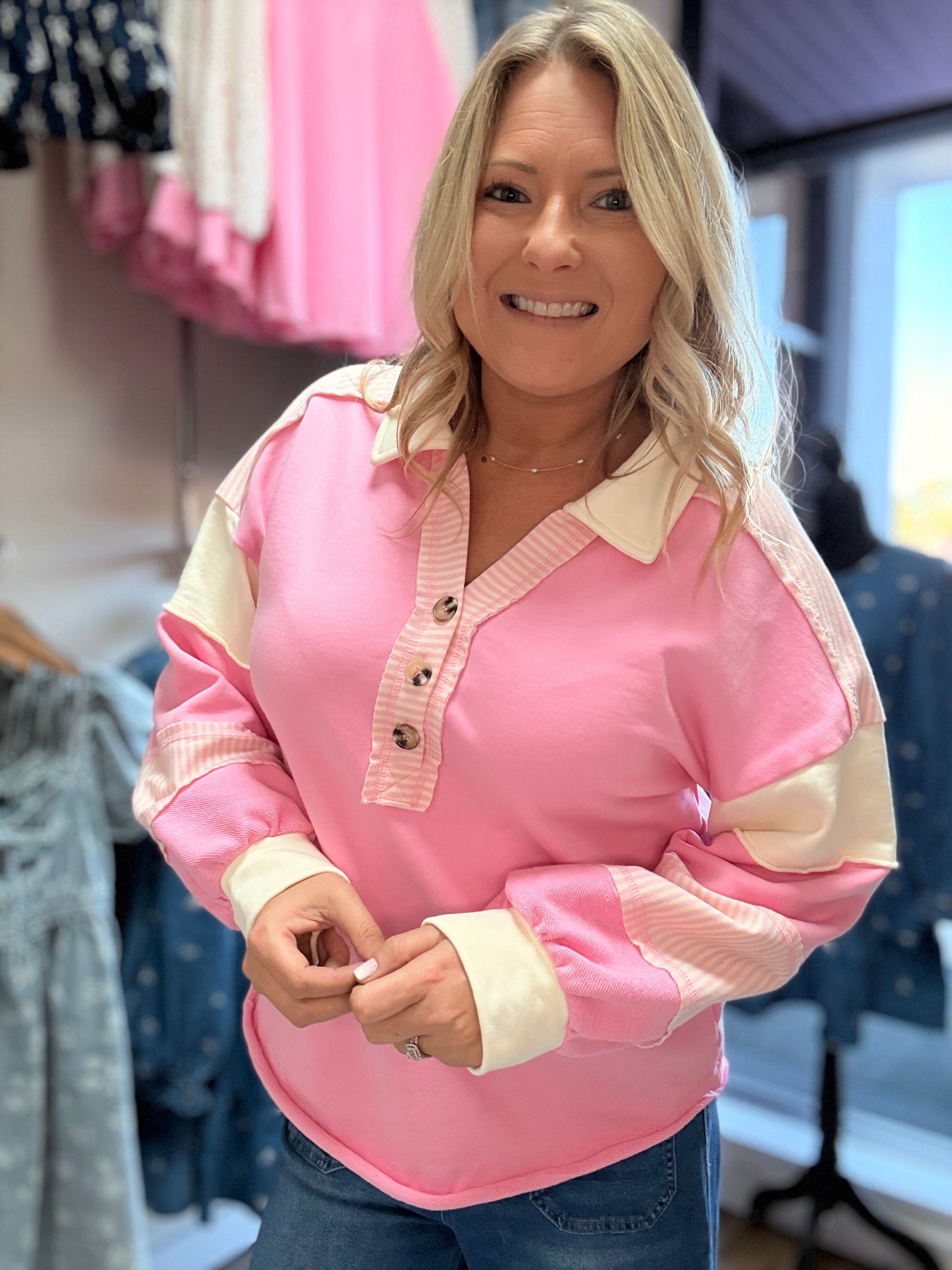 Color Block Oversized Casual Knit Top