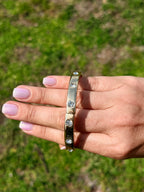 Bangle Gold Tone Clear Crystals