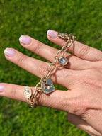 Statement Chain Bracelet with Reflective Crystals