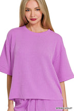 RAISED RIB SHORT SLEEVE TEE & SHORT PANTS SET