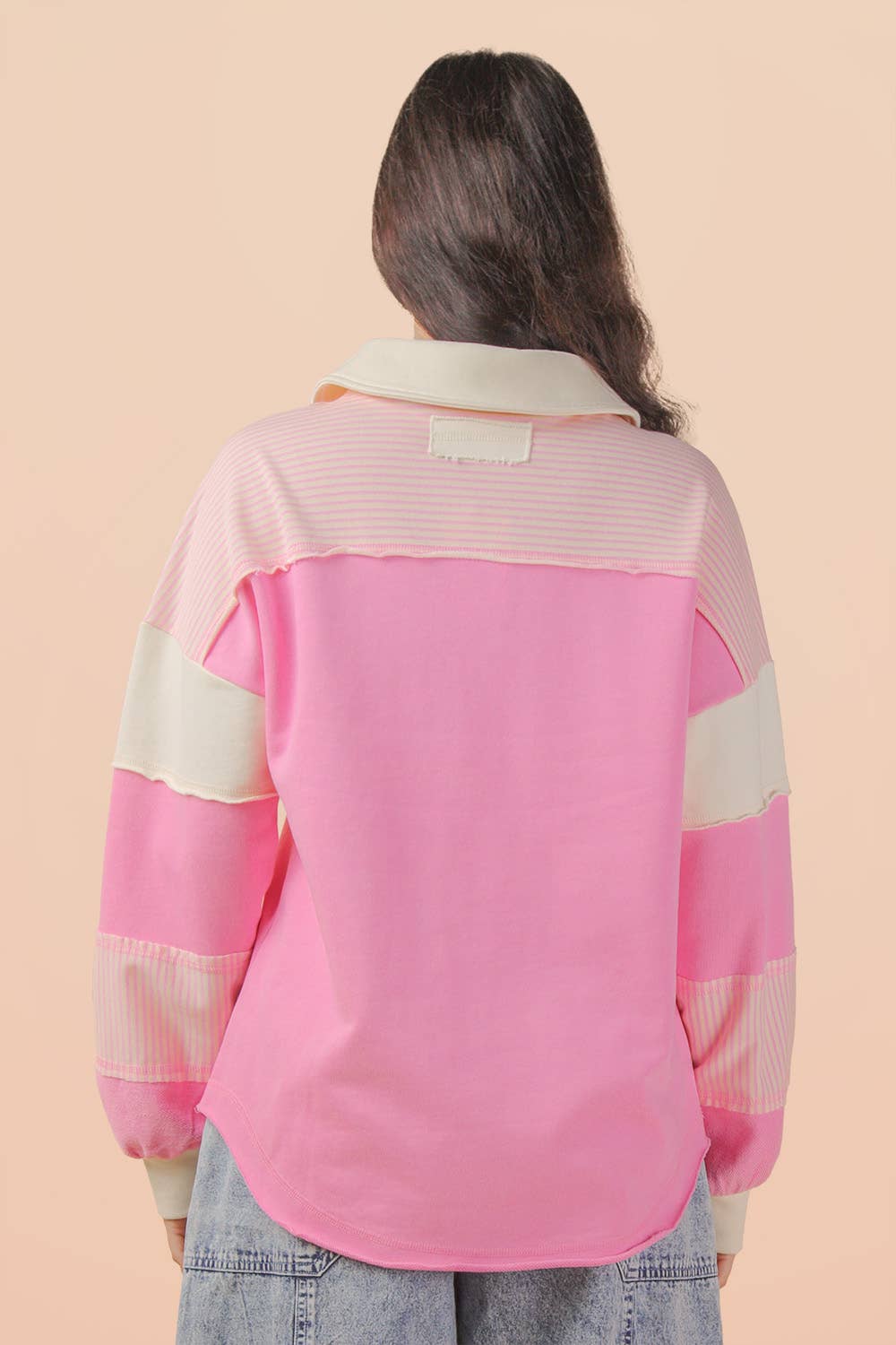 Color Block Oversized Casual Knit Top